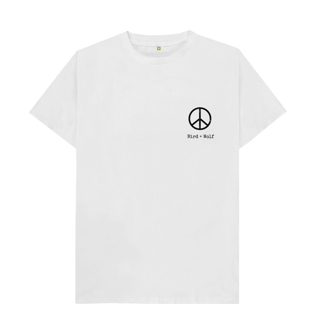 White Small Peace Sign Classic T Shirt