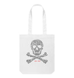 White Skull + Crossbones Bag