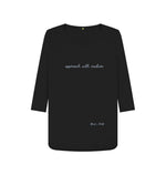 Black Approach With Caution 3\/4 Length Sleeve T Shirt
