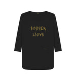 Black Sinner Saint 3\\\/4 Length Sleeve T  Shirt