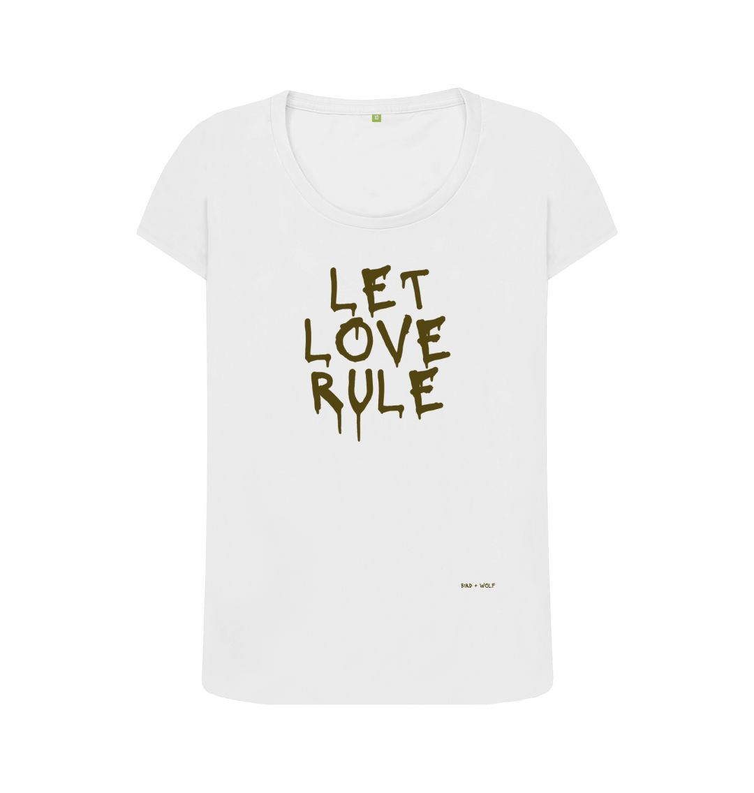 White Let Love Rule Scoop T Shirt