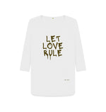 White Let Love Rule 3\/4 Length Sleeve T  Shirt