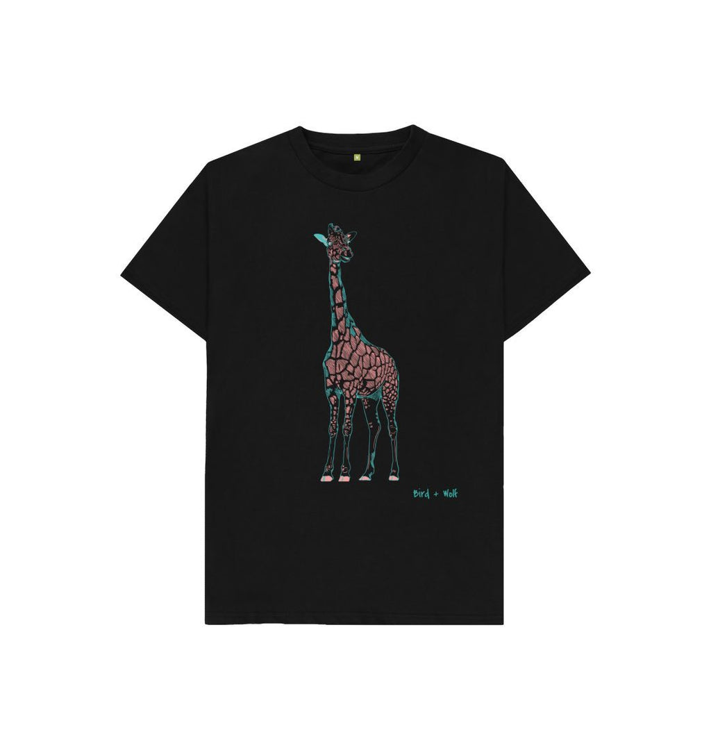 Black Giraffe Short Sleeve Kids Tee