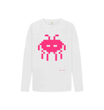 White Space Invader  Kids Long Sleeve Tee