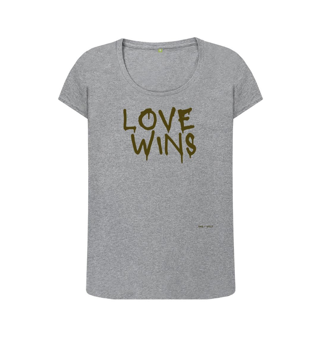 Athletic Grey Love Wins Scoop T Shirt