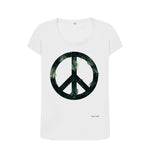 White Peace Scoop T Shirt