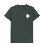 Dark Grey Small White Cross Classic T Shirt