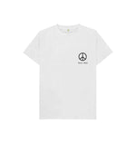 White Small Peace Sign Kids Tee