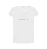 White Approach With Caution Scoop Neck T Shirt