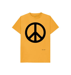 Mustard Peace Kids Short Sleeve Tee