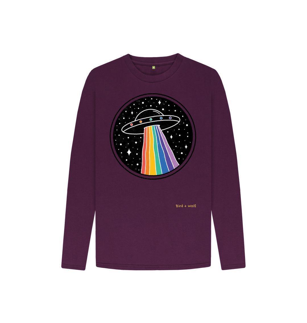 Purple Spaceship Kids Long Sleeved Tee