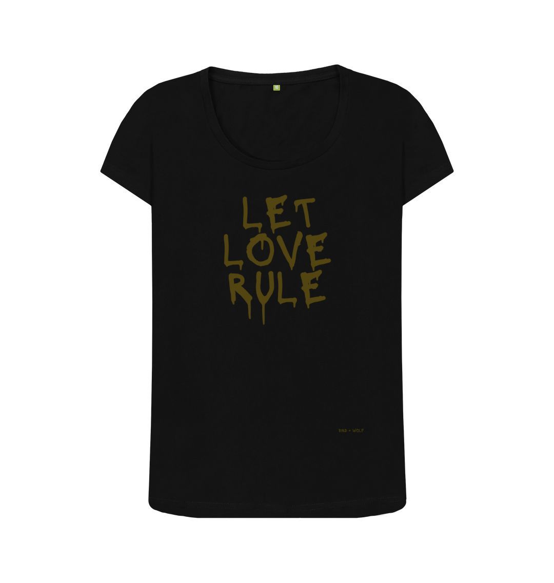 Black Let Love Rule Scoop T Shirt