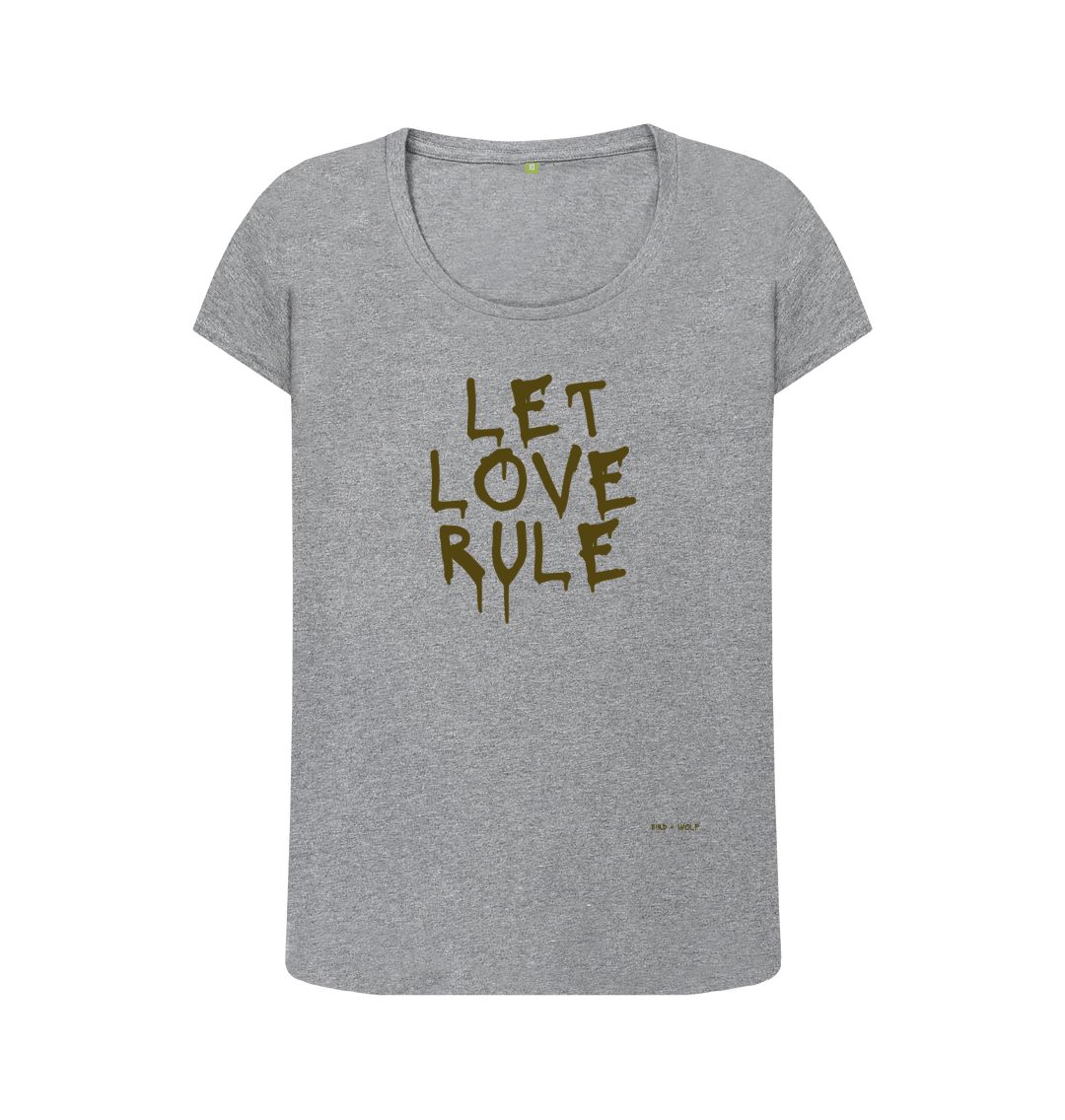 Athletic Grey Let Love Rule Scoop T Shirt