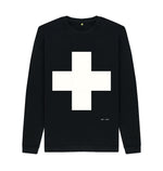 Black White Cross Comfy Sweatshirt