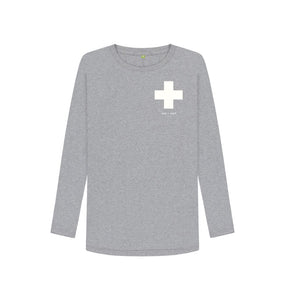 Athletic Grey Small White Cross Long Sleeve T Shirt