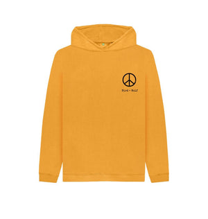 Mustard Small Peace Sign Kids Cosy Hoodie