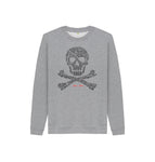 Athletic Grey Skull + Crossbones Kids Sweatshirt