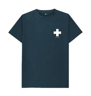 Denim Blue Small White Cross Classic T Shirt