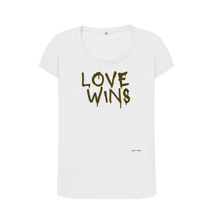 White Love Wins Scoop T Shirt